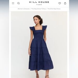 The Hill House Ellie Nap Dress in Navy Poplin For Sale!